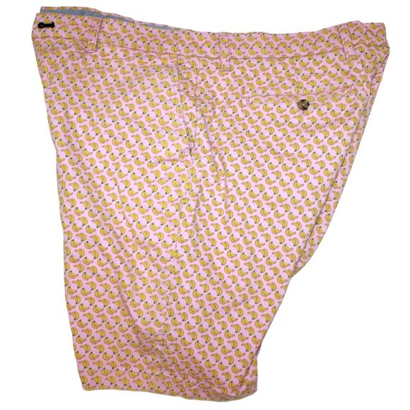 Tommy Hilfiger TH Flex 9” Chino Shorts Banana Print Mens Size 36 Pink / Yellow - Picture 8 of 9